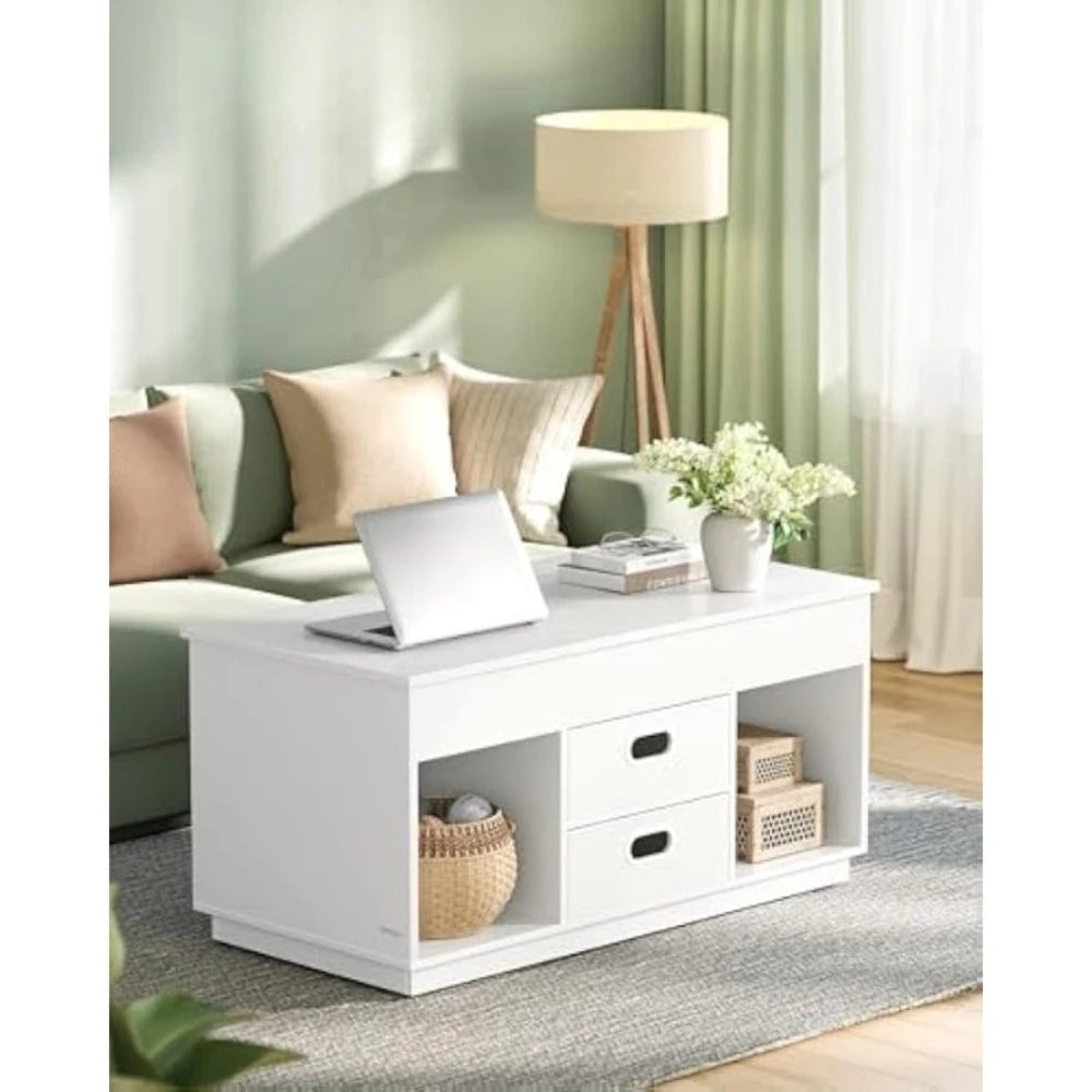 Lift Top Coffee Table with Drawers and Hidden Compartments Modern Design