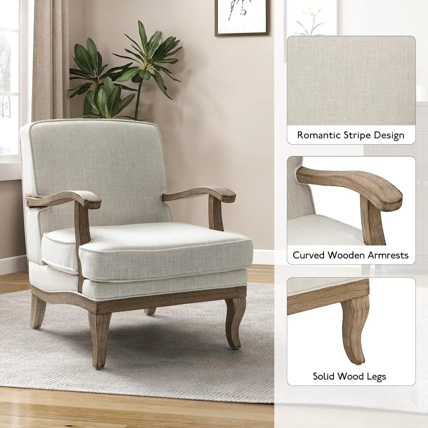 Mid Century Modern Accent Chair Set of 2 Upholstered Lounge Chairs