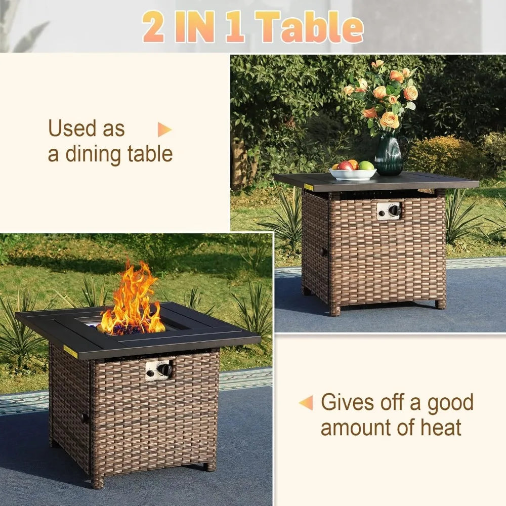 32 Inch Gas Fire Pit Table Outdoor Propane Fire Table 50000 BTU