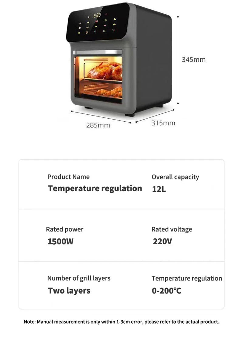 Ljustra 10L Electric Air Fryer Large Capacity Healthy Cooking Home Appliance