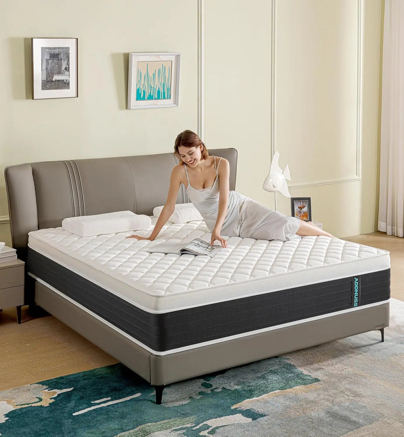 Ljustra Full Size Memory Foam Hybrid Mattress 10 Inch Comfortable Support