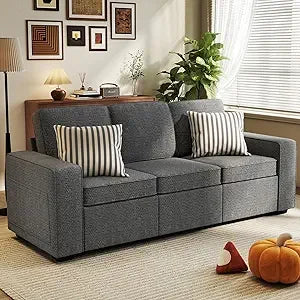 Ljustra 80 Inch Modern Sofa Couch 3 Seater Chenille Living Room Furniture