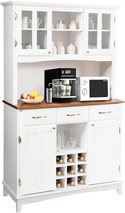 Buffet Hutch Cabinet Kitchen Sideboard Storage Island Wood Server 3 Drawers