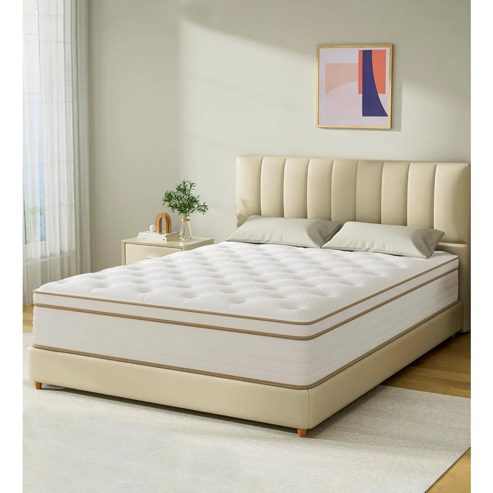 Ljustra 10 Inch Full Hybrid Mattress Memory Foam Pocket Spring Pain Relief