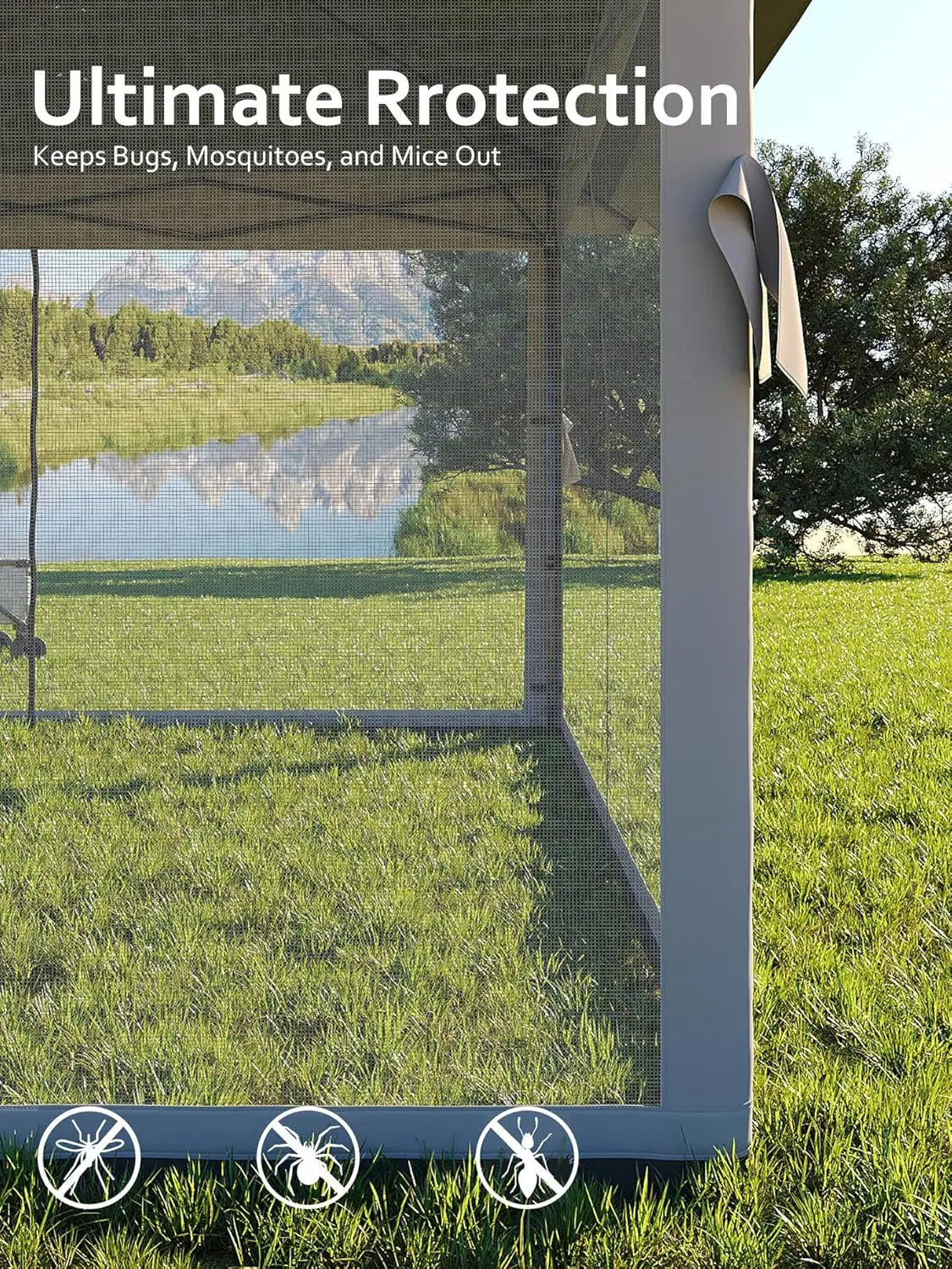 13x13FT Pop Up Gazebo Canopy Tent with Mosquito Netting for Outdoor Events