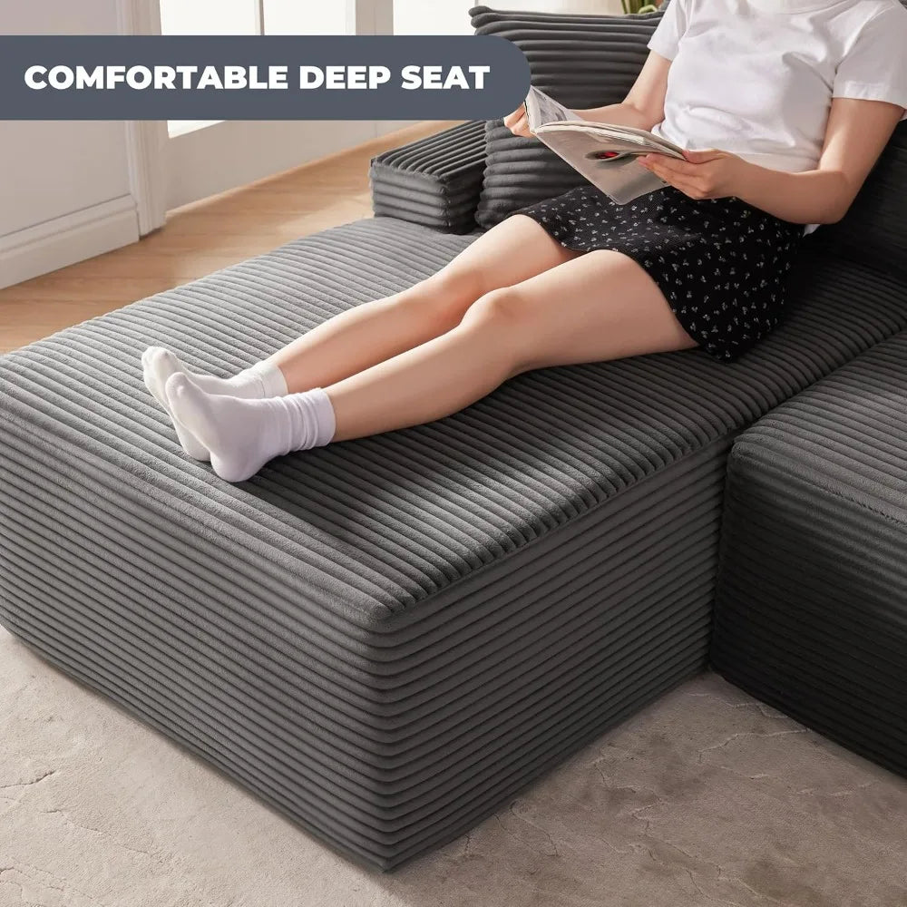 Ljustra Cloud Sectional Couch Modular Sofa Deep Seat Boneless Sofa
