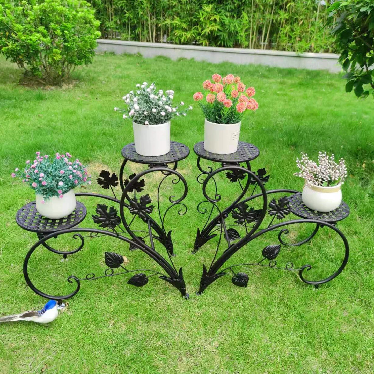 Tall Metal Plant Stands Elegant Iron Flower Pot Holder for Garden Living Room