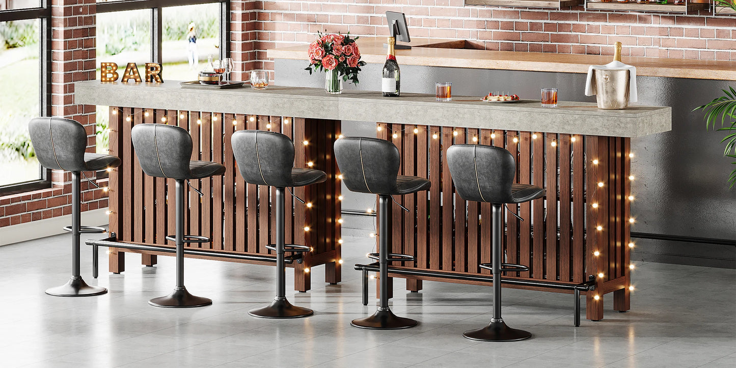 Ljustra 63 Inch Large Home Bar Unit Modern Coffee Bar Cabinet with Footrest