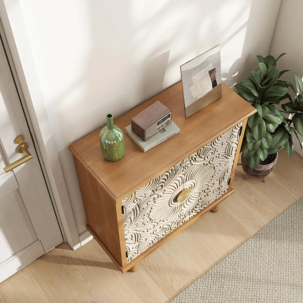 Storage Sideboard Buffet Cabinet Accent Cabinet with Solid Wood Feet