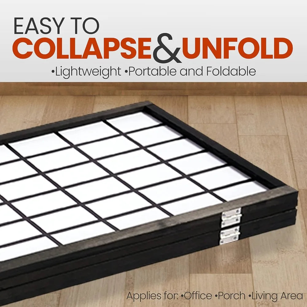 Classic Japanese Screen Room Divider Portable 4-Panel Folding Divider