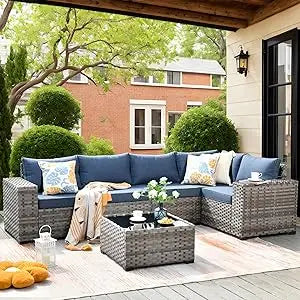 Ljustra 6 Pieces Patio Furniture Set Outdoor Sectional Sofa Couch