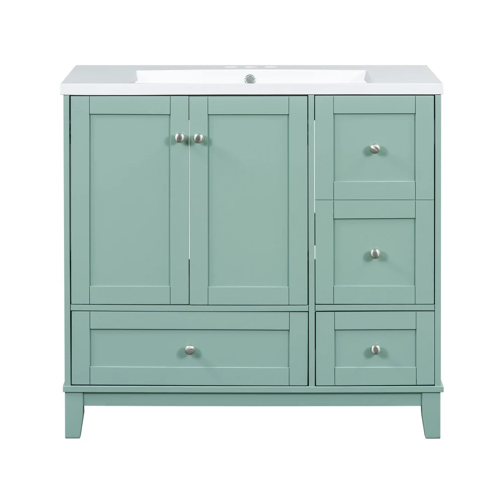 36 Inch Modern Bathroom Vanity with USB Charging and Ample Storage