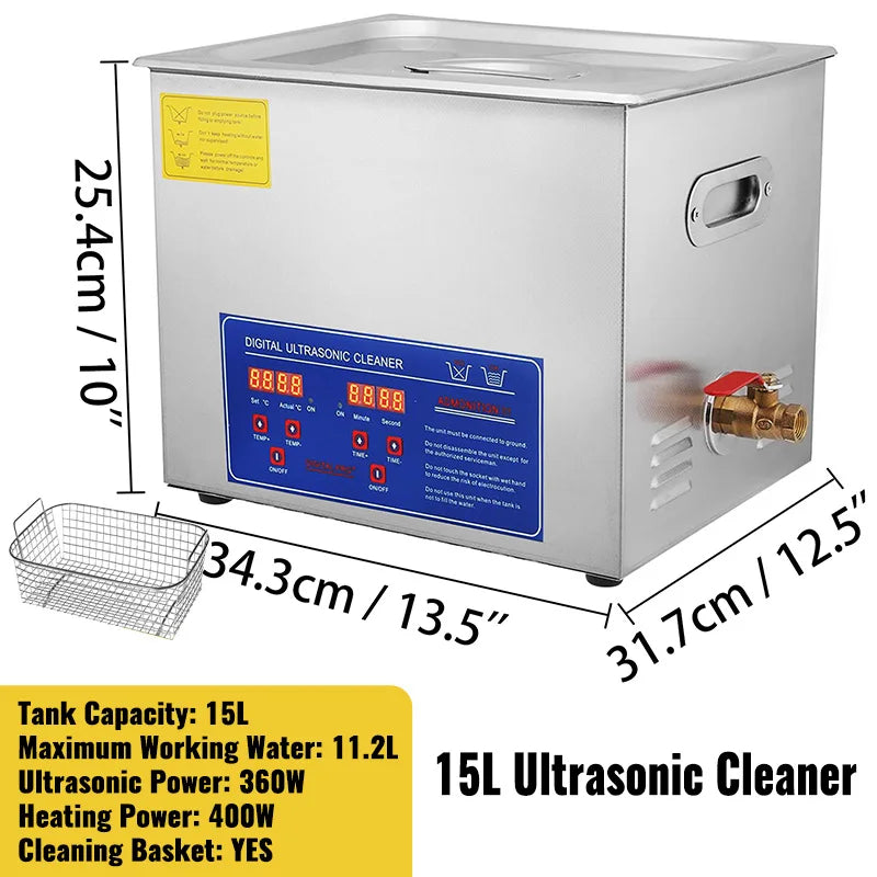 **** Ljustra Ultrasonic Cleaner 1.3-30L Powerful Digital Jewelry Washing Machine