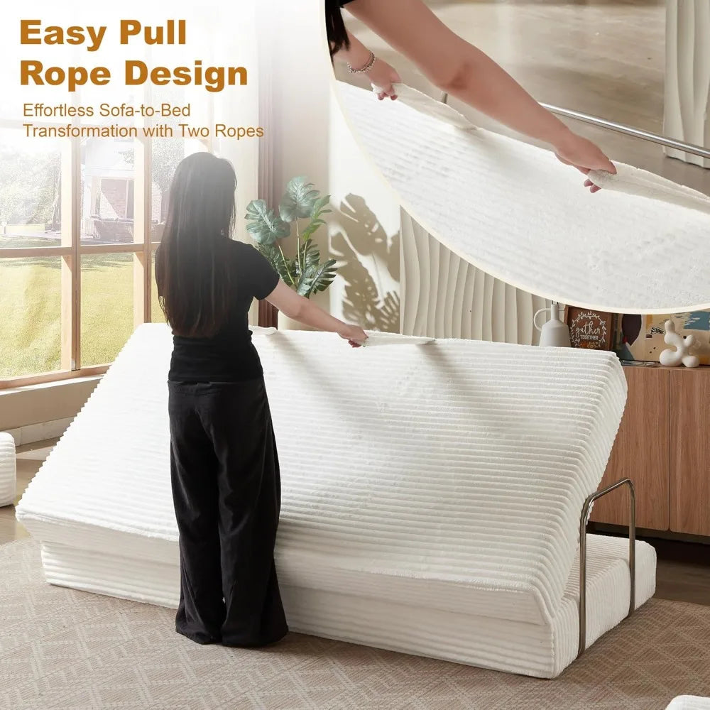 Ljustra 4-in-1 Sofa Bed Oversized Corduroy Sleeper Sofa Loveseat