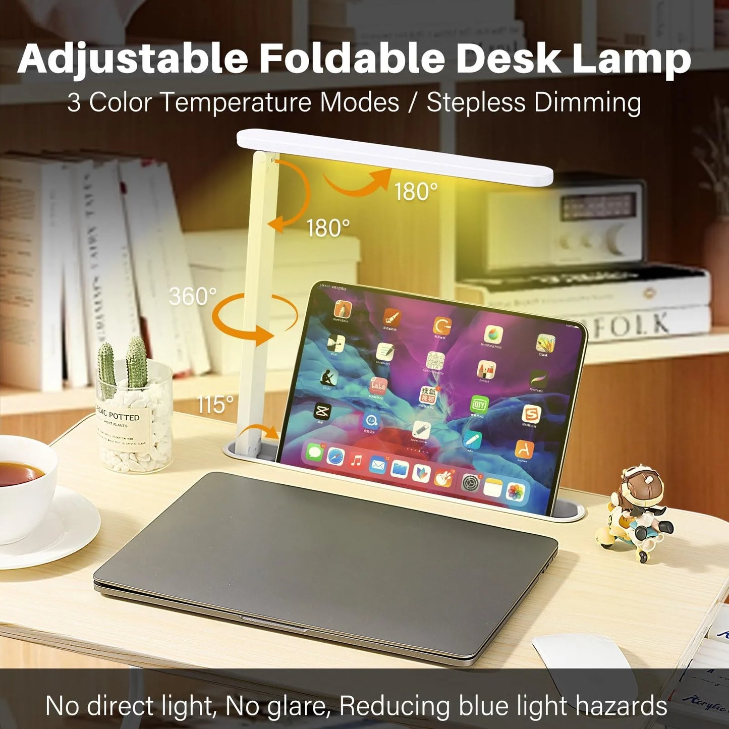 Laptop Desk for Bed Adjustable Lap Desk with LED Light Storage Drawer