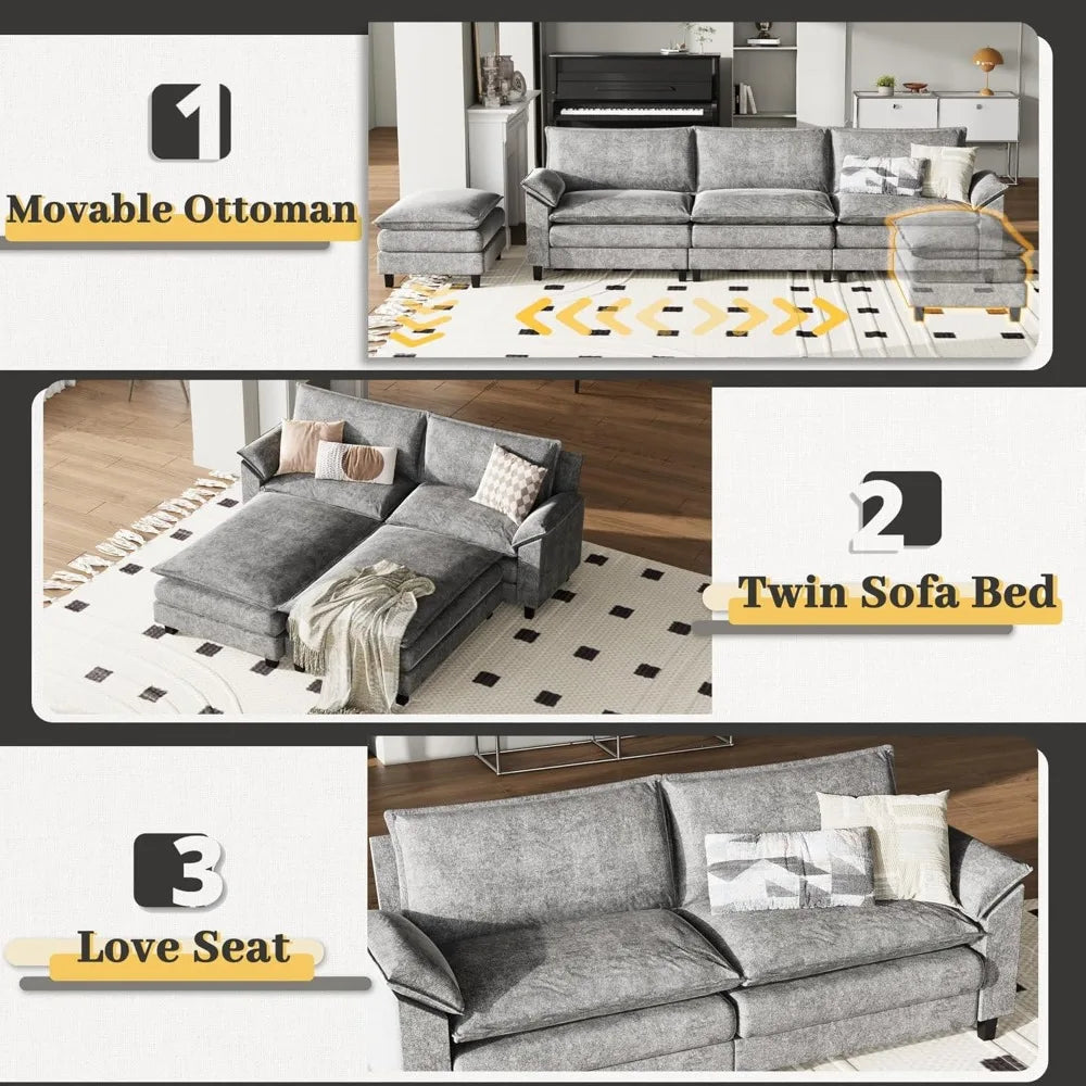 Ljustra Modular Sectional Loveseat Sofa Cloud Couch for Apartment