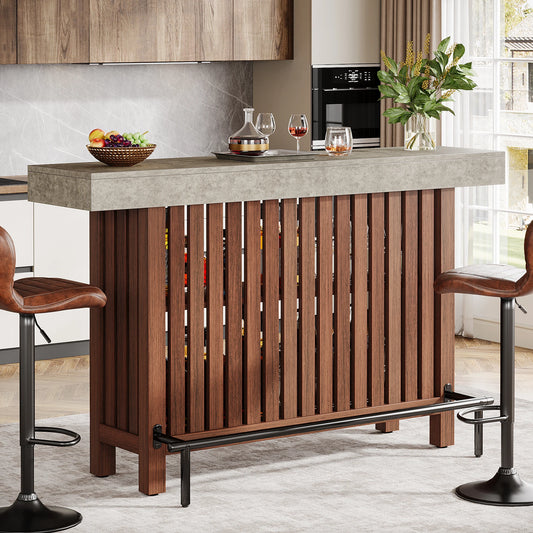 Ljustra 63 Inch Large Home Bar Unit Modern Coffee Bar Cabinet with Footrest