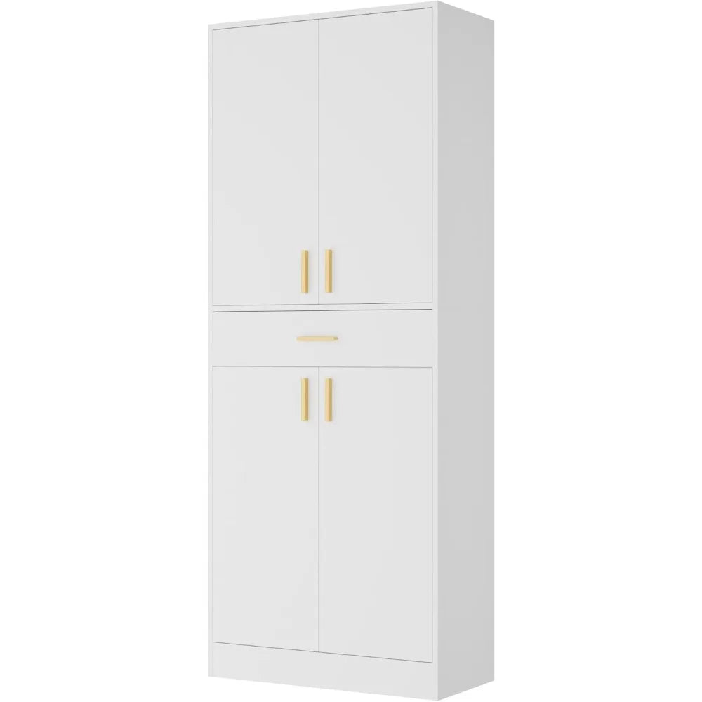 Ljustra 71 Inch Tall Pantry Cabinet Storage with Doors and Shelves