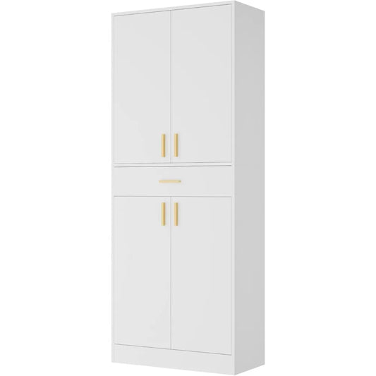Ljustra 71 Inch Tall Pantry Cabinet Storage with Doors and Shelves