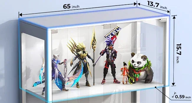 Display Cabinet 4-Tier Curio Cabinet Bookcase with LED Light for Collectibles