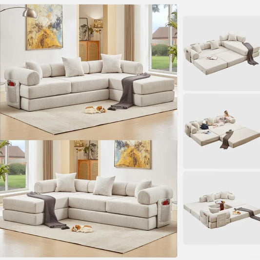 Ljustra 7-in-1 Convertible Sofa Bed Modular Cloud Sectional