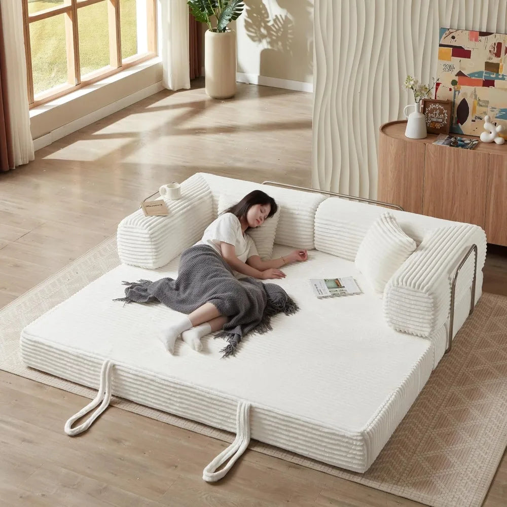 Ljustra 4-in-1 Sofa Bed Oversized Corduroy Sleeper Sofa Loveseat