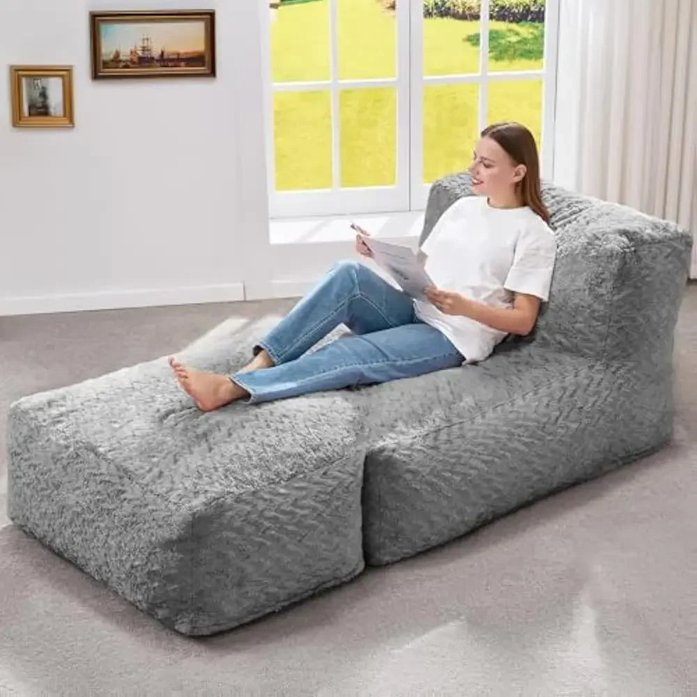 Ljustra Big Bean Bag Lounger Chair Sofa Memory Foam for Adults