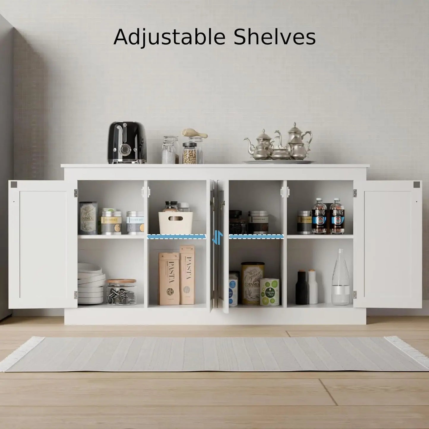 Buffet Cabinet with Storage Kitchen Console Table Accent Cabinet 57.5"W