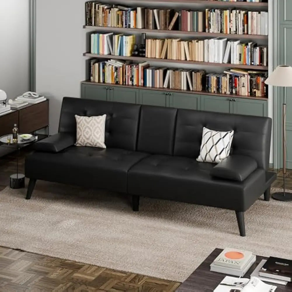 Ljustra Sofa Bed Multifunctional Lounge Chair with Cup Holder and Adjustable Armrests