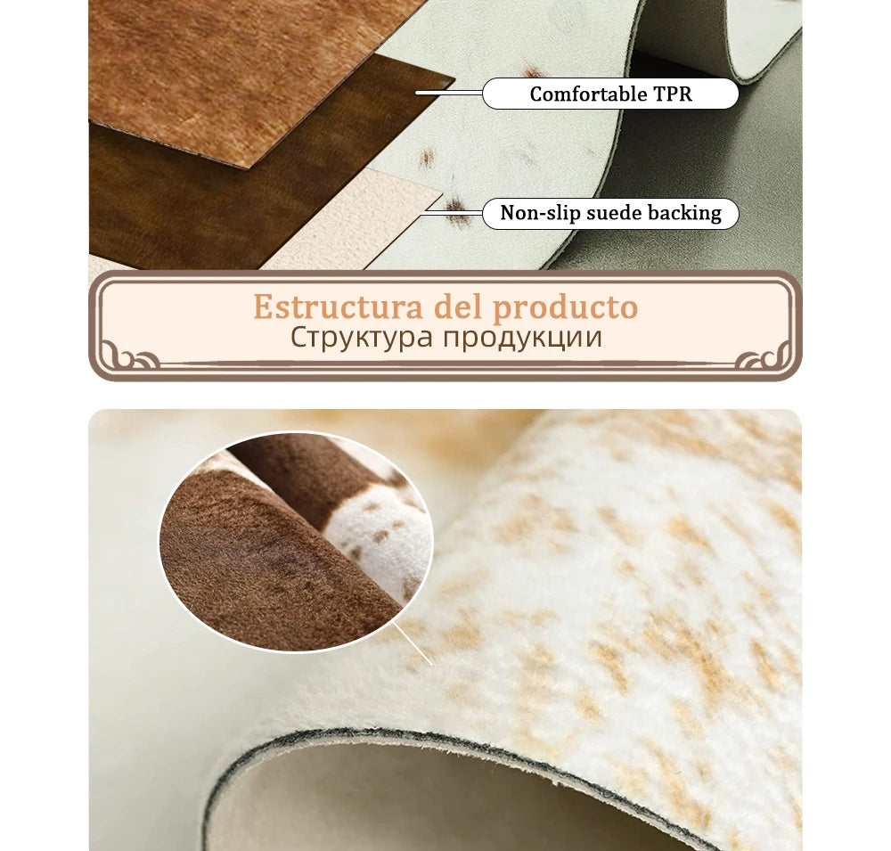 American Style Animal Print Faux Fur Cowhide Rug for Living Room Bedroom