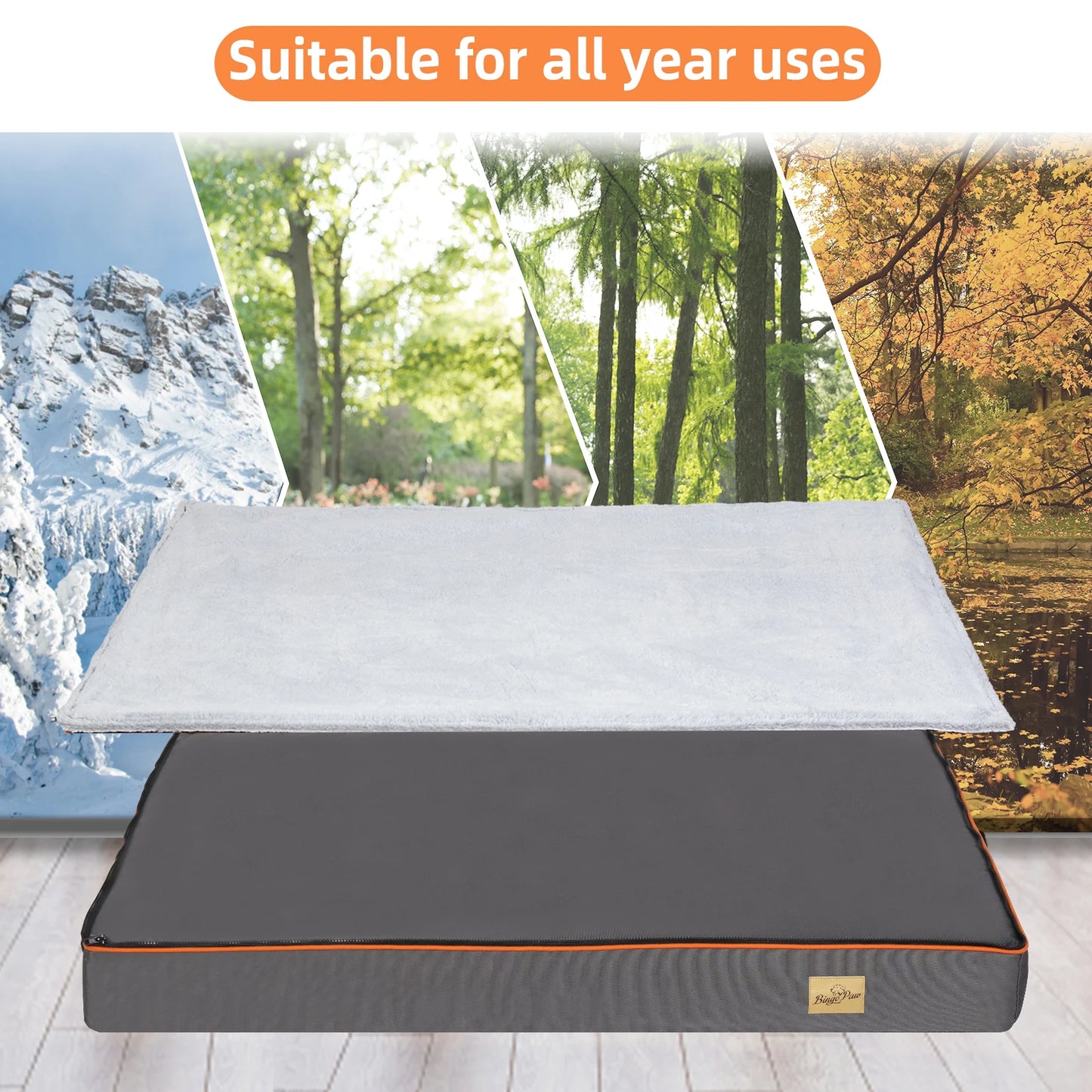 Large Orthopedic Dog Bed Washable Foam Cushion for Pets