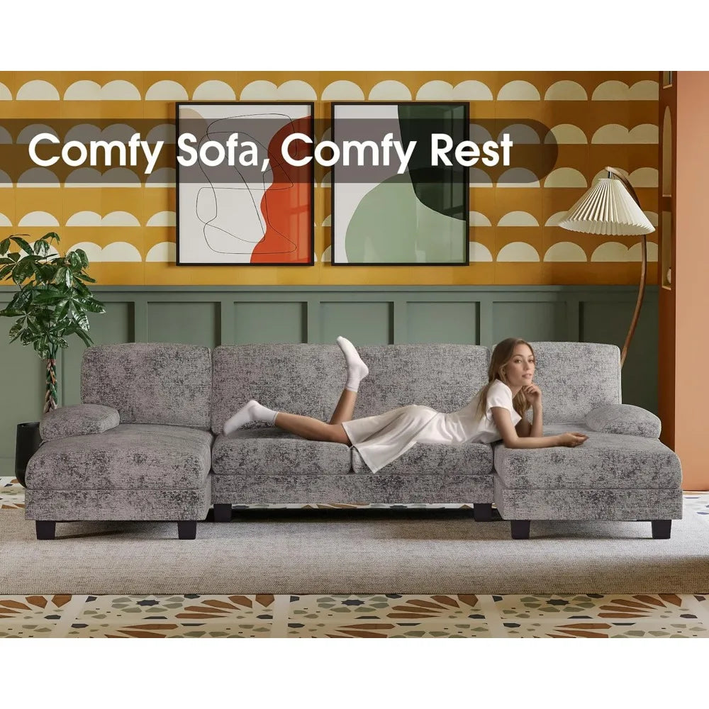 Ljustra Modern Sectional Sofa Couch U-Shaped 4 Seat Living Room