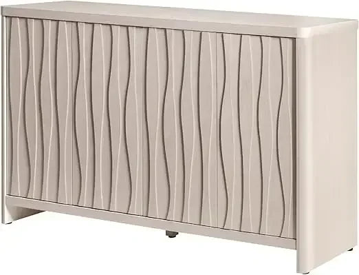Cornwall Wave Pattern Storage Cabinet Buffet Kitchen Accent Cabinet