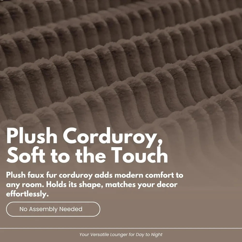 Ljustra Convertible Sofa Bed King Size Corduroy Sleeper Couch No Assembly