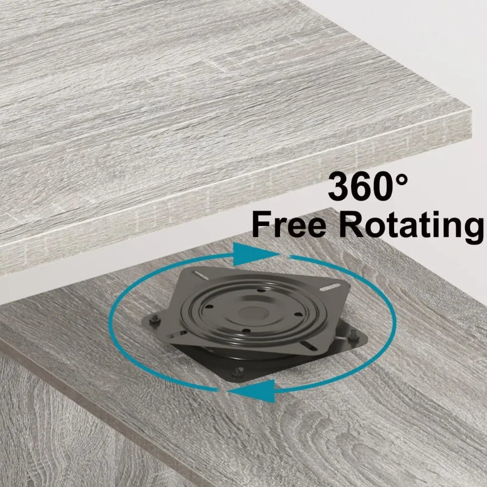 360 Degree Rotating L Shaped Computer Desk with Drawers and Shelves