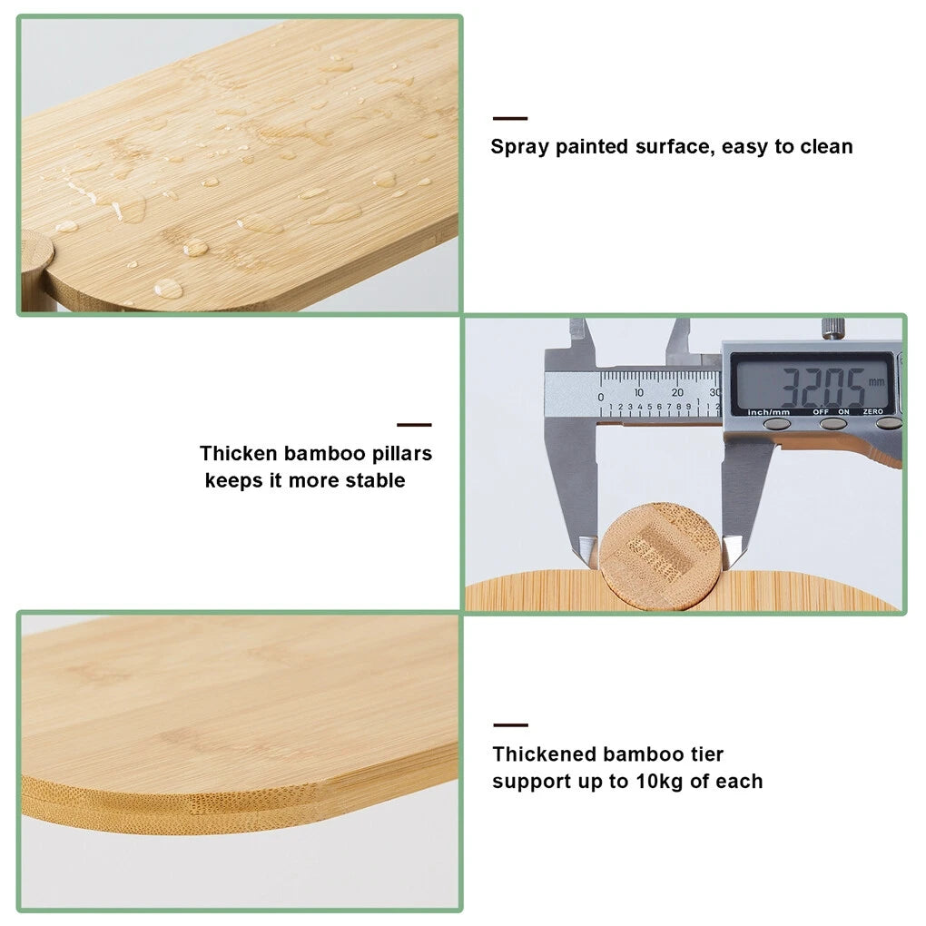 3-Tier Bamboo Plant Stand Indoor Corner Shelf Display Rack