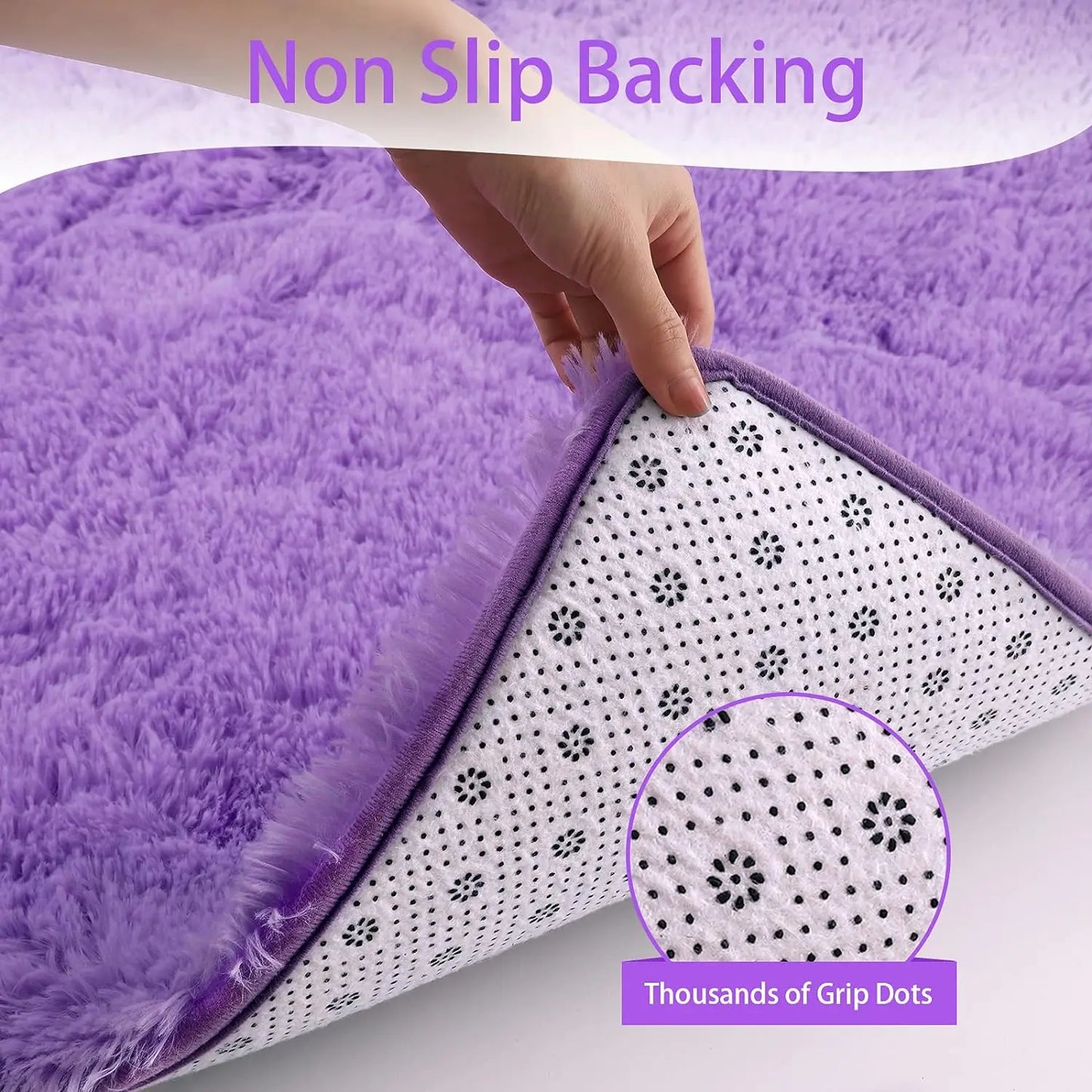 Fluffy Area Rugs for Bedroom Living Room Soft Fuzzy Non Slip Carpet