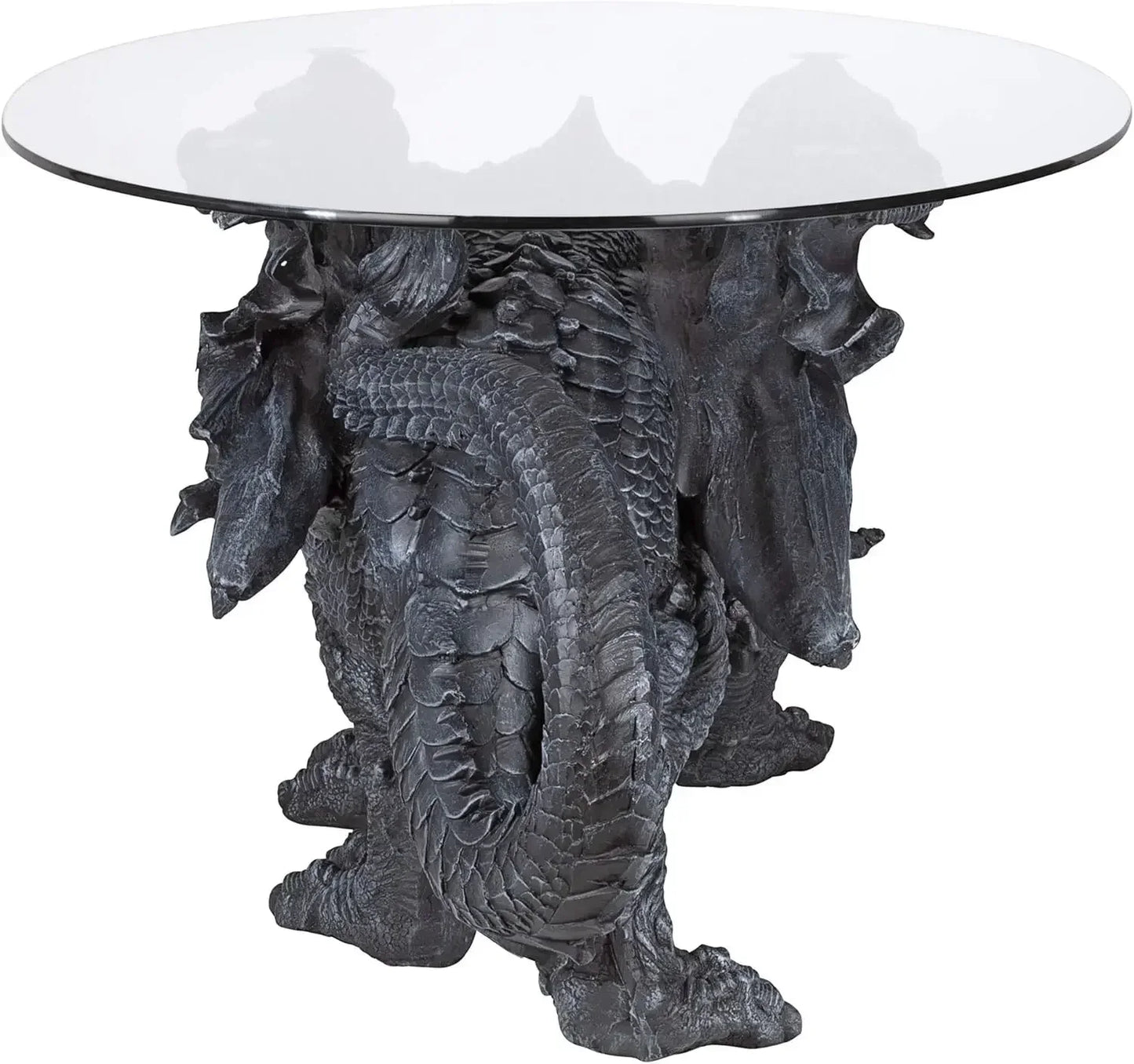 Warwickshire Dragon Gothic Coffee Table Polyresin Glass 39 Inch