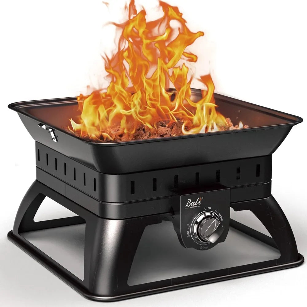 50000 BTU Propane Fire Pit Square Portable Outdoor Smokeless Camping