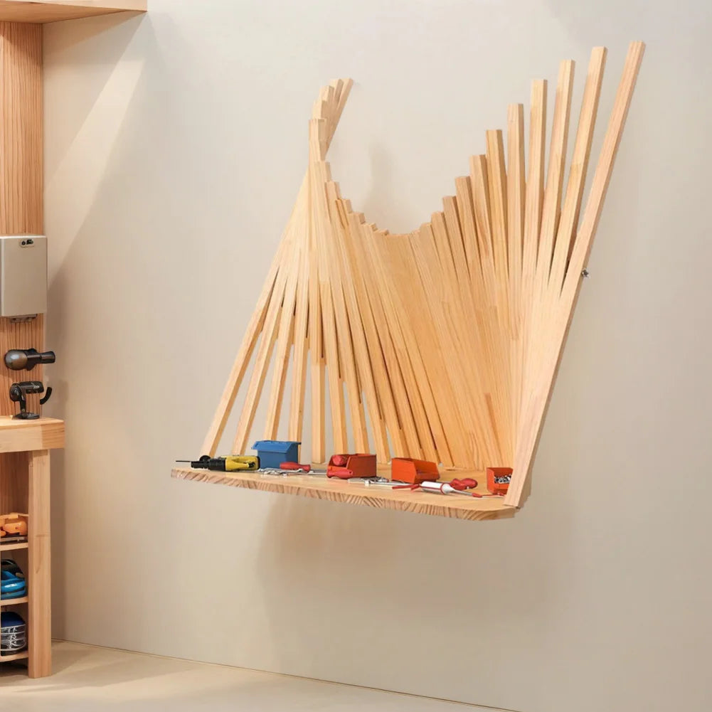 Minimalist Wall Mounted Computer Desk Solid Wood Folding Office Table
