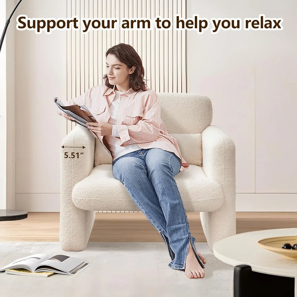 Modern Accent Armchair Comfy Sofa Chair Reading Living Room Bedroom