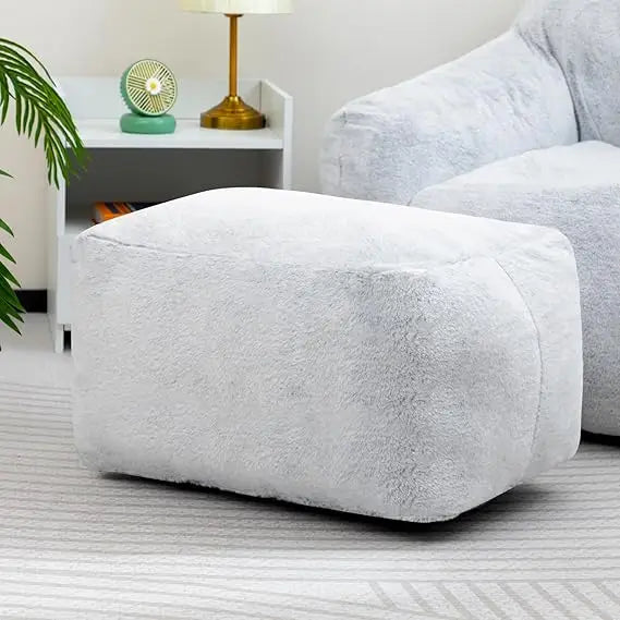 15 Inch Bean Bag Ottoman Pouf Memory Foam Footstool Accent Stool