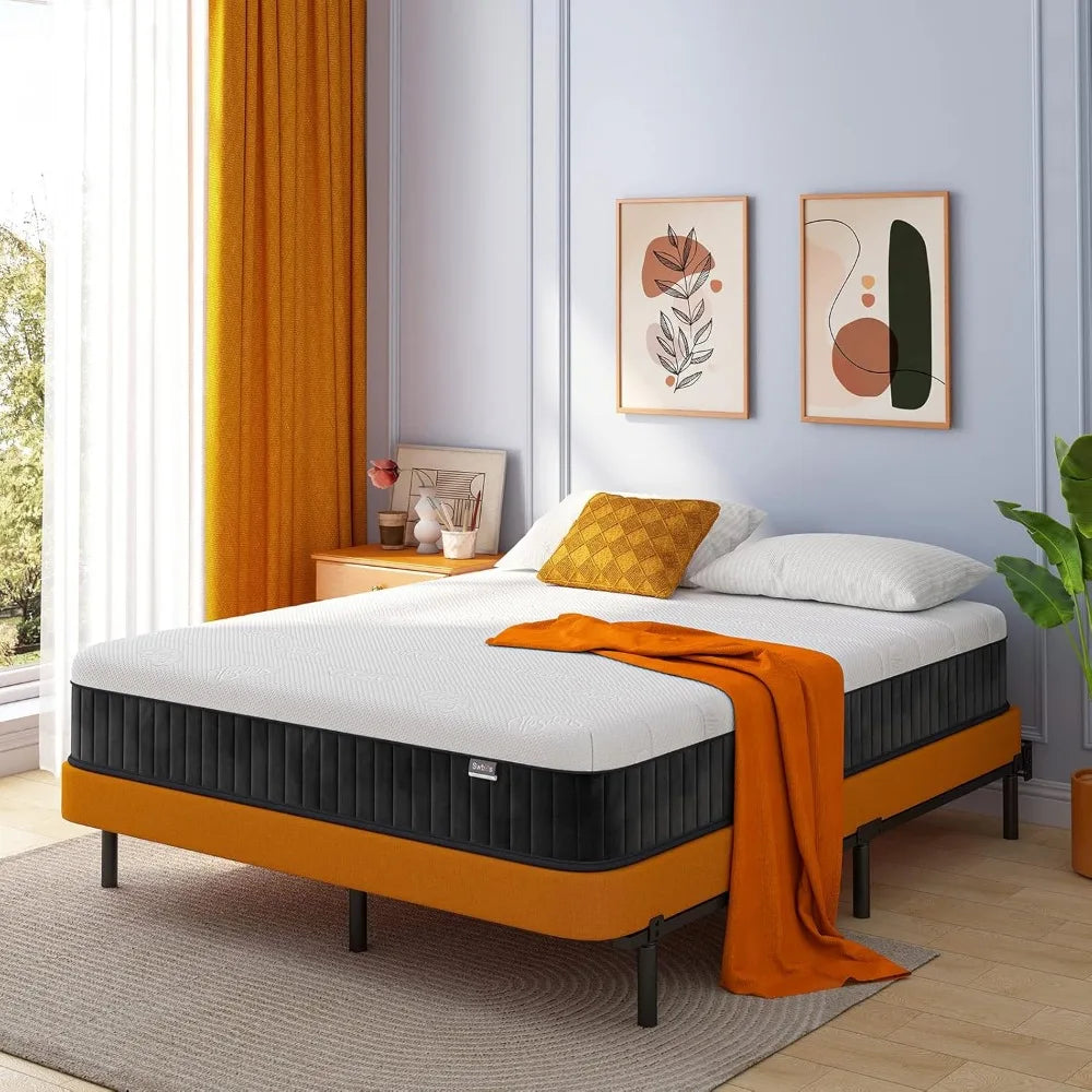 Ljustra Full Size Memory Foam Pocket Spring Hybrid Mattress 10 Inch Medium Firm