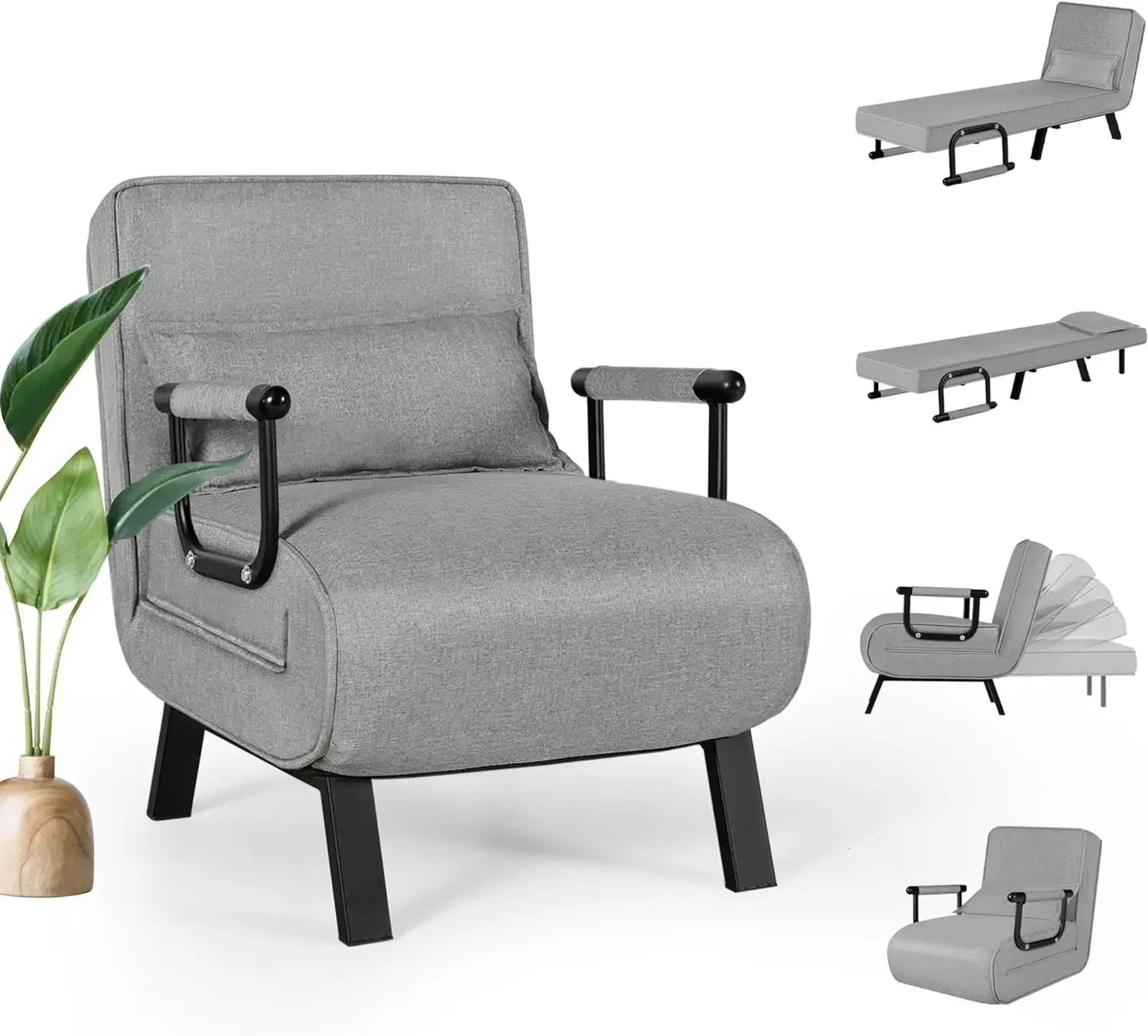 Ljustra Comfy 5-in-1 Sleep Chair Bed Convertible Sofa for Adults