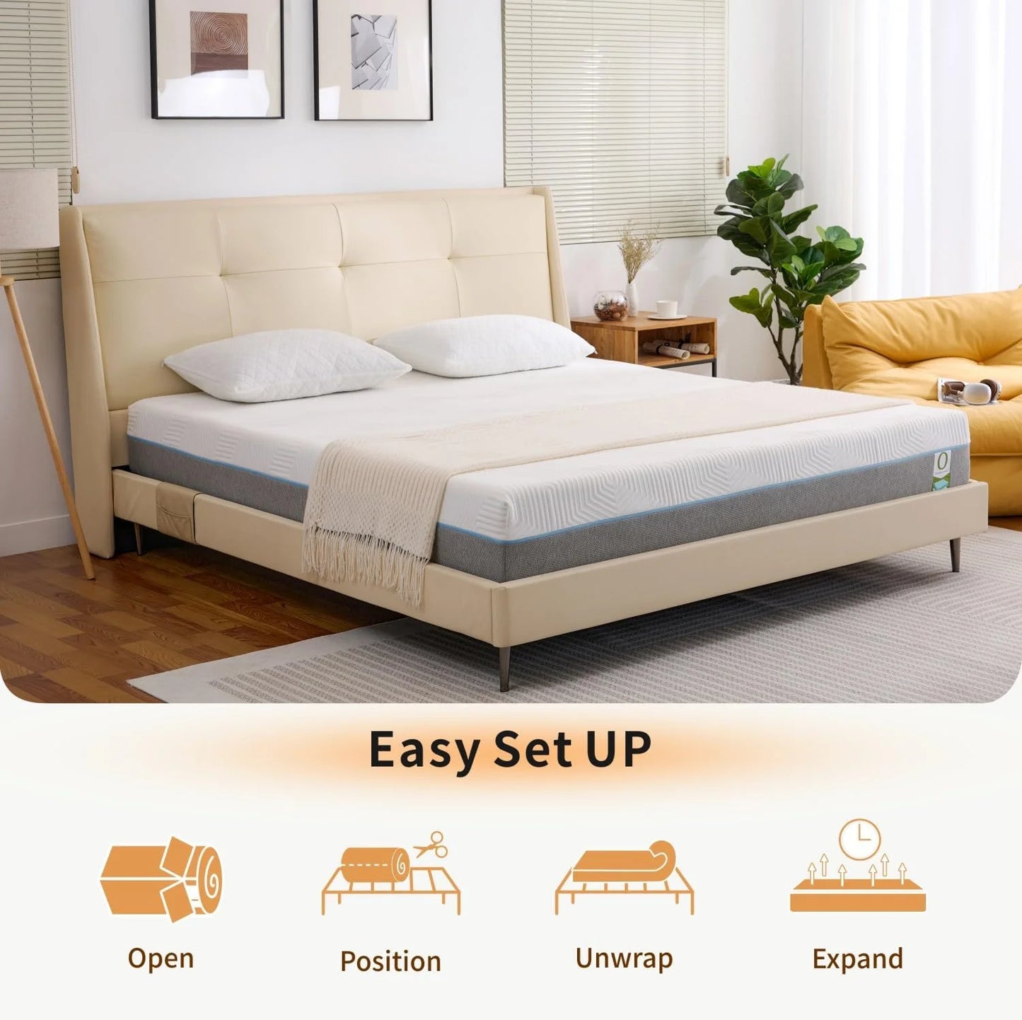Ljustra 12 Inch Gel Memory Foam Mattress for Back Pain Relief