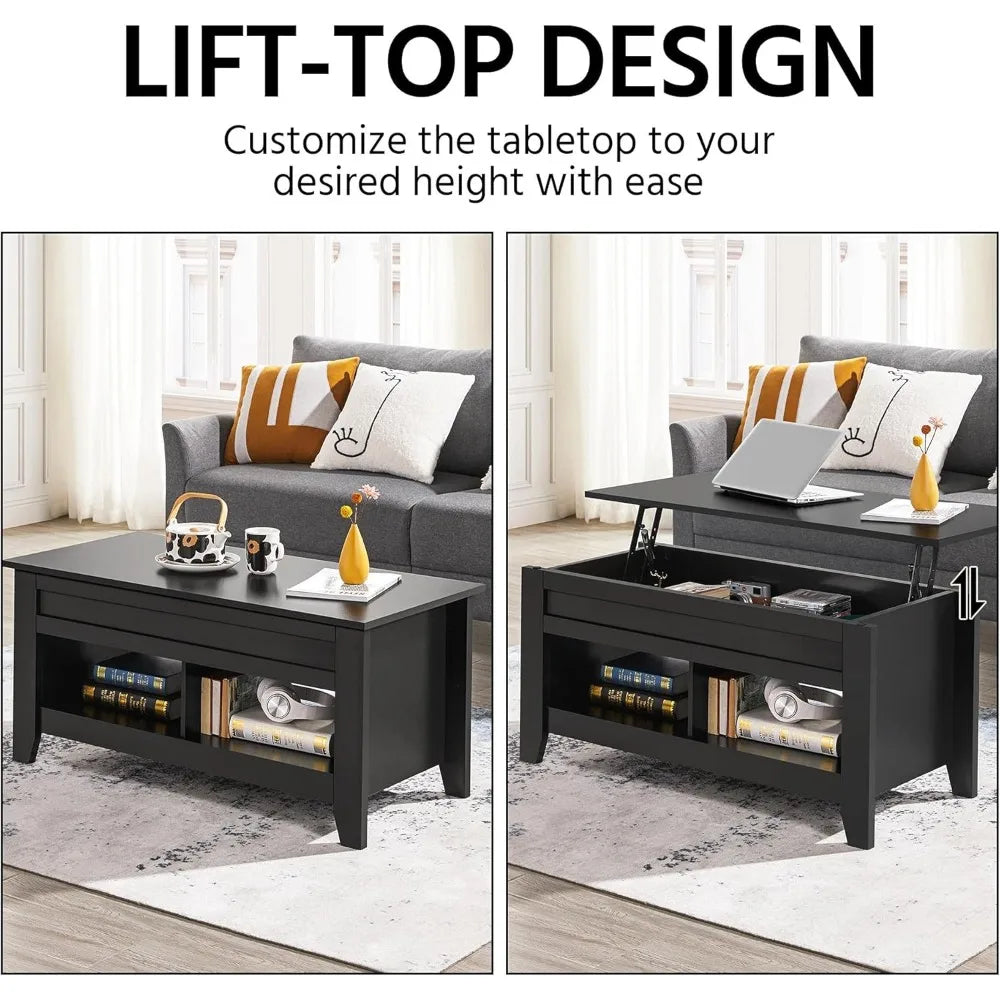Lift Top Coffee Table with Hidden Storage for Living Room Minimalist
