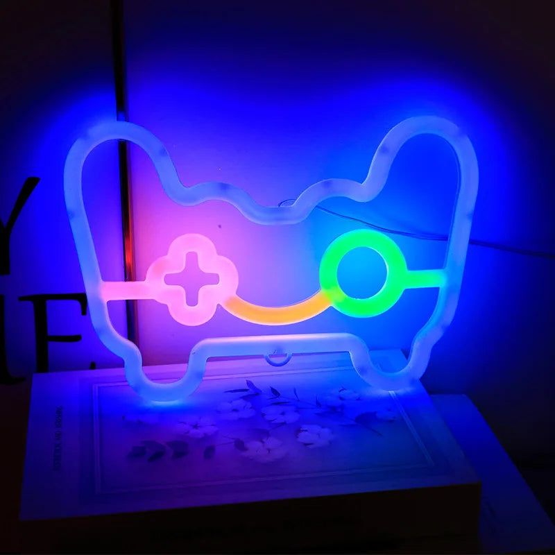 LED Game Neon Sign Gamepad Controller Wall Light Decor for Gamers