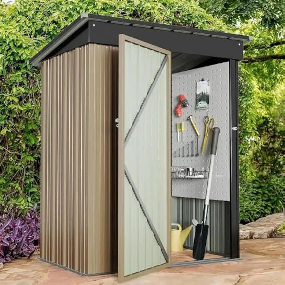Outdoor Storage Shed 5x3 FT Metal Garden Shed for Backyard Lawn