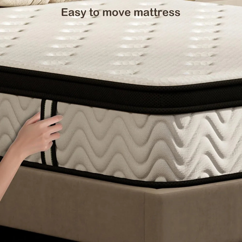 Ljustra 12 Inch Queen Memory Foam Hybrid Mattress for Comfort