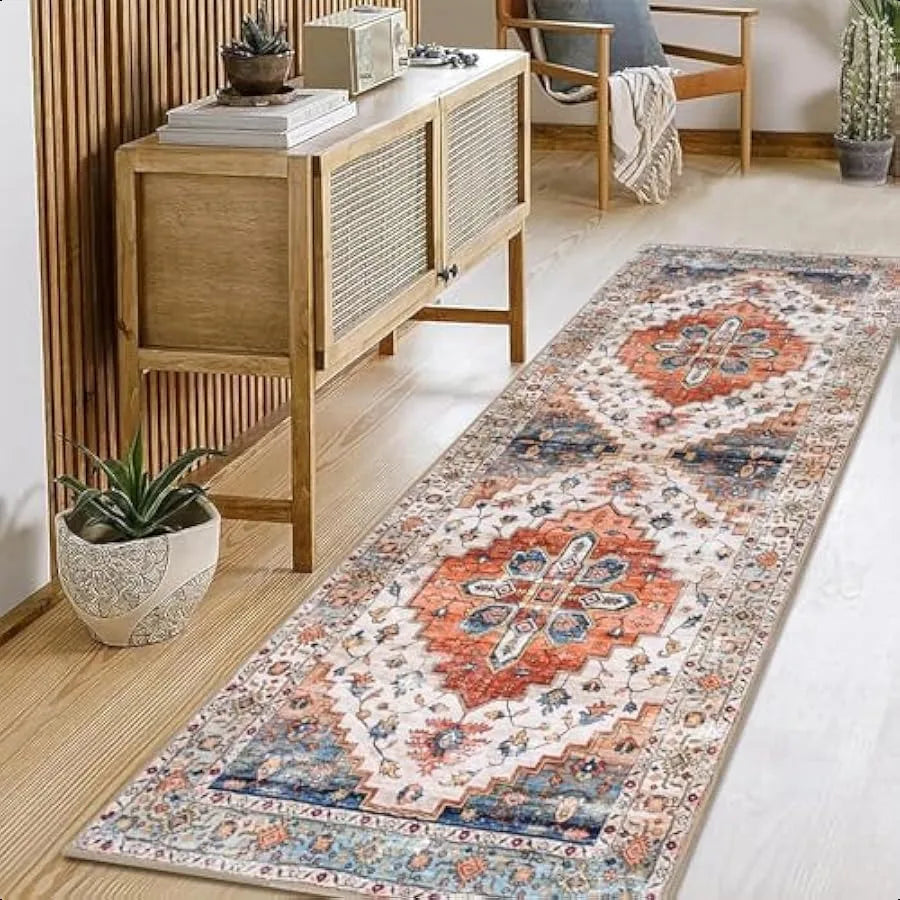 Hallway Runner Rug 2x6 Vintage Distressed Washable Non Slip Bedroom Kitchen